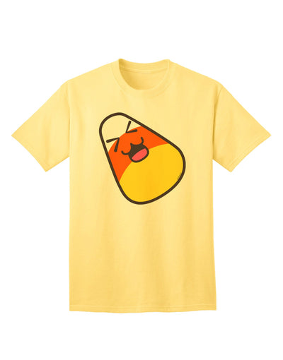 Charming 'Father Candy Corn' Family Halloween Adult T-Shirt - Perfect for Festive Celebrations-Mens T-shirts-TooLoud-Yellow-Small-Davson Sales