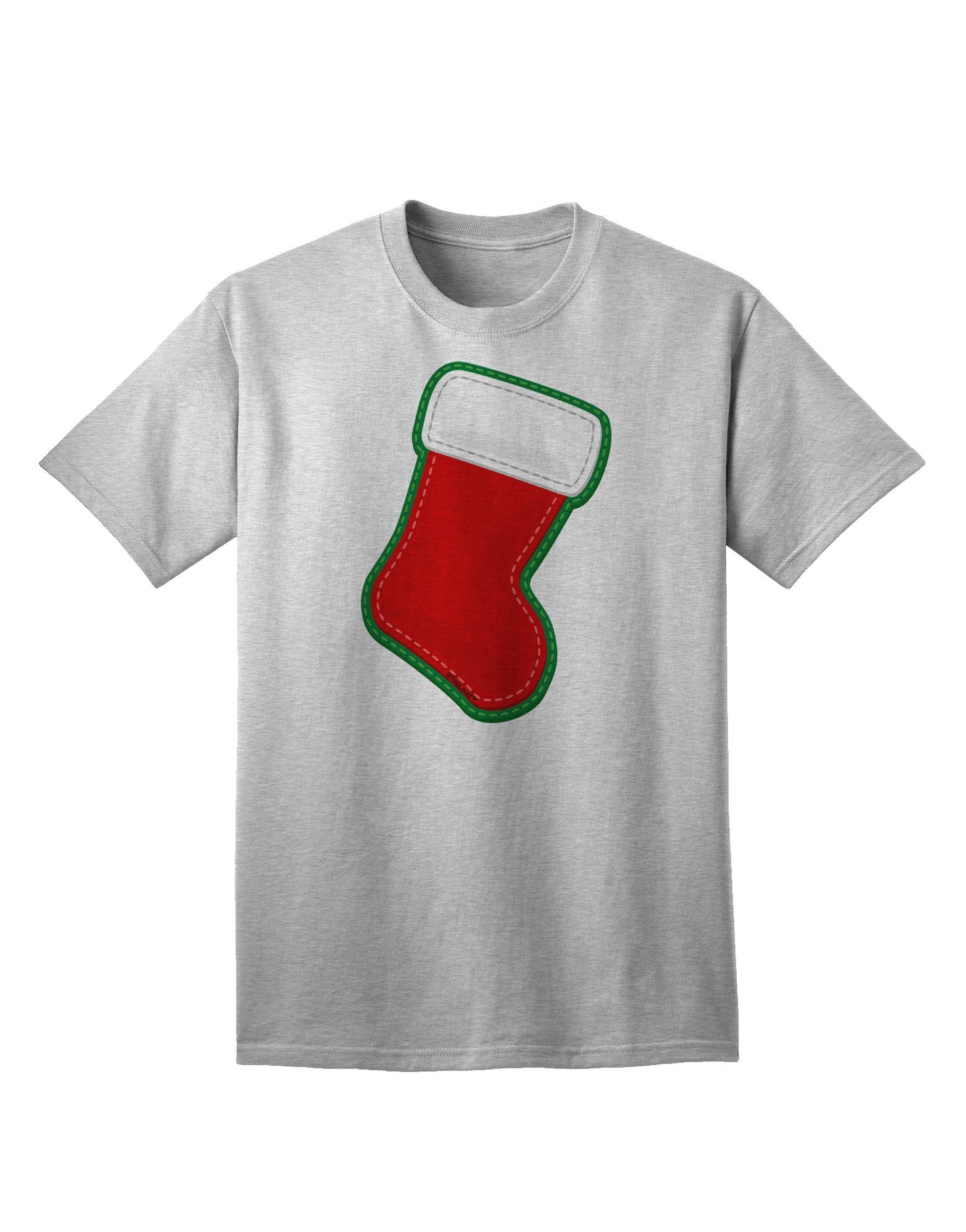 Charming Faux Applique Christmas Stocking Adult T-Shirt - A Festive Ecommerce Exclusive-Mens T-shirts-TooLoud-AshGray-Small-Davson Sales