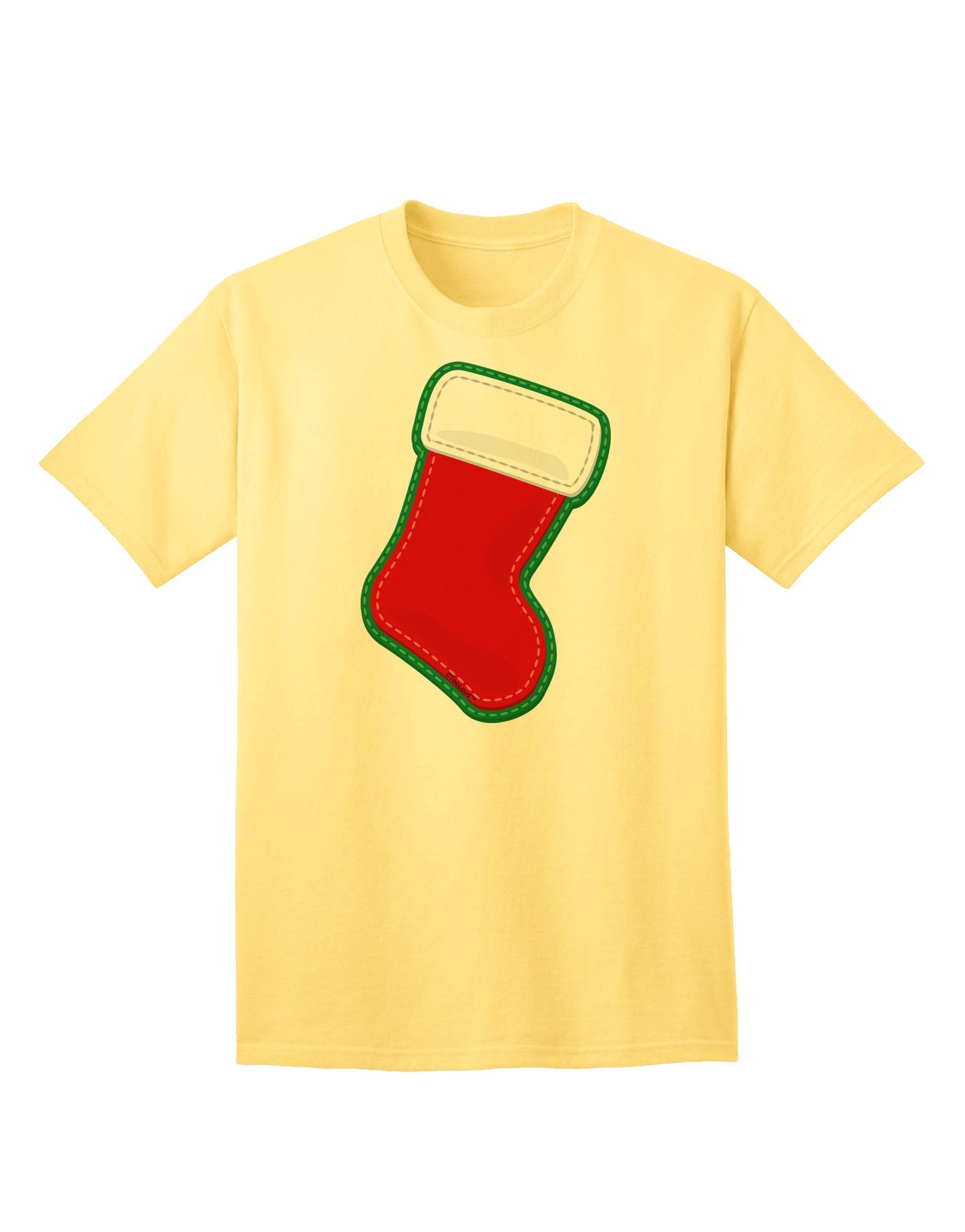 Charming Faux Applique Christmas Stocking Adult T-Shirt - A Festive Ecommerce Exclusive-Mens T-shirts-TooLoud-Yellow-Small-Davson Sales