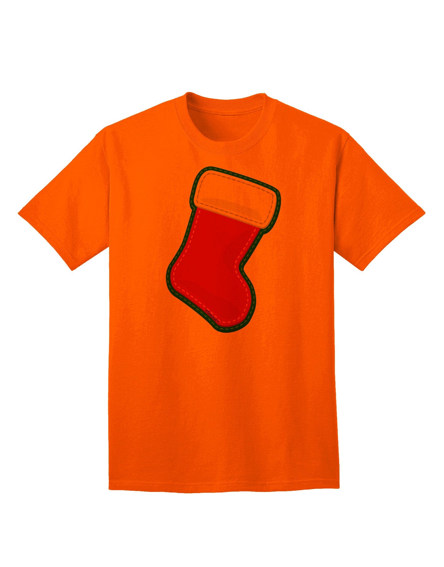 Charming Faux Applique Christmas Stocking Adult T-Shirt - A Festive Ecommerce Exclusive-Mens T-shirts-TooLoud-Orange-Small-Davson Sales
