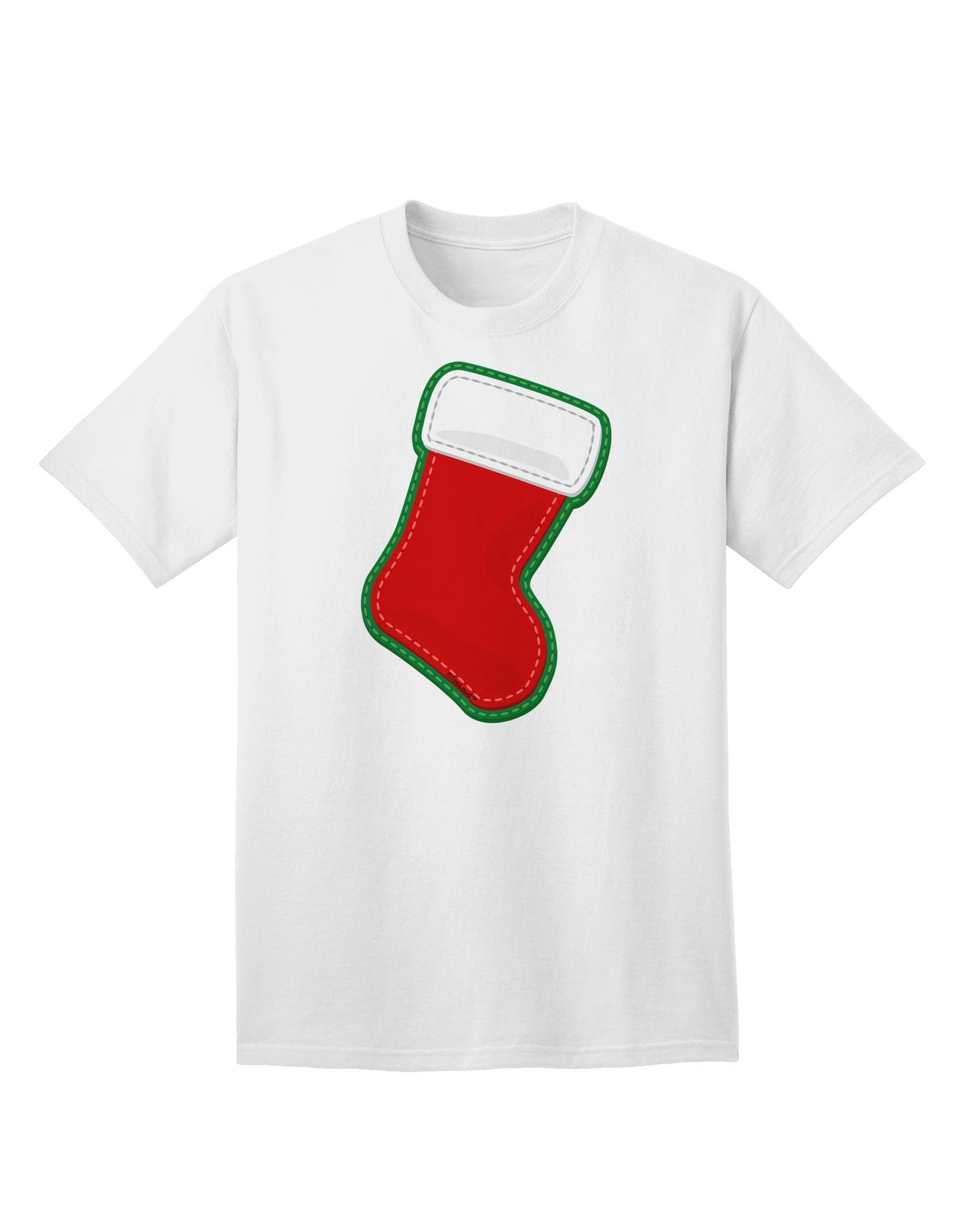 Charming Faux Applique Christmas Stocking Adult T-Shirt - A Festive Ecommerce Exclusive-Mens T-shirts-TooLoud-White-Small-Davson Sales