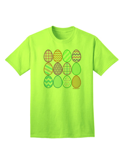 Charming Faux Applique Easter Eggs - Adult T-Shirt Collection for Festive Elegance-Mens T-shirts-TooLoud-Neon-Green-Small-Davson Sales