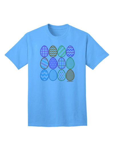 Charming Faux Applique Easter Eggs - Adult T-Shirt Collection for Festive Elegance-Mens T-shirts-TooLoud-Aquatic-Blue-Small-Davson Sales