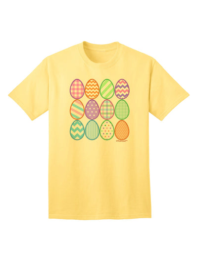 Charming Faux Applique Easter Eggs - Adult T-Shirt Collection for Festive Elegance-Mens T-shirts-TooLoud-Yellow-Small-Davson Sales