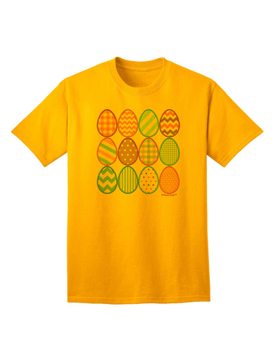 Charming Faux Applique Easter Eggs - Adult T-Shirt Collection for Festive Elegance-Mens T-shirts-TooLoud-Gold-Small-Davson Sales