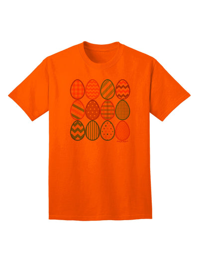 Charming Faux Applique Easter Eggs - Adult T-Shirt Collection for Festive Elegance-Mens T-shirts-TooLoud-Orange-Small-Davson Sales