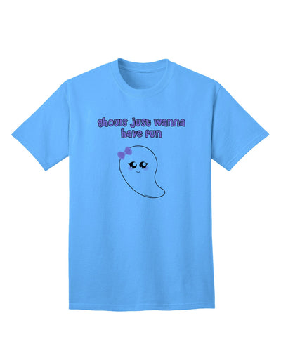 Charming 'Ghouls Just Wanna Have Fun' Ghost Design - Premium Halloween Adult T-Shirt Collection-Mens T-shirts-TooLoud-Aquatic-Blue-Small-Davson Sales