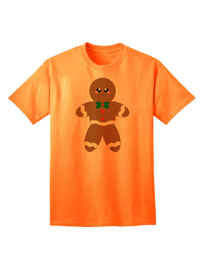 Charming Gingerbread Man Christmas Adult T-Shirt - A Festive Ecommerce Exclusive-Mens T-shirts-TooLoud-Neon-Orange-Small-Davson Sales