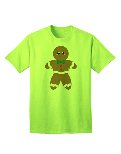 Charming Gingerbread Man Christmas Adult T-Shirt - A Festive Ecommerce Exclusive-Mens T-shirts-TooLoud-Neon-Green-Small-Davson Sales