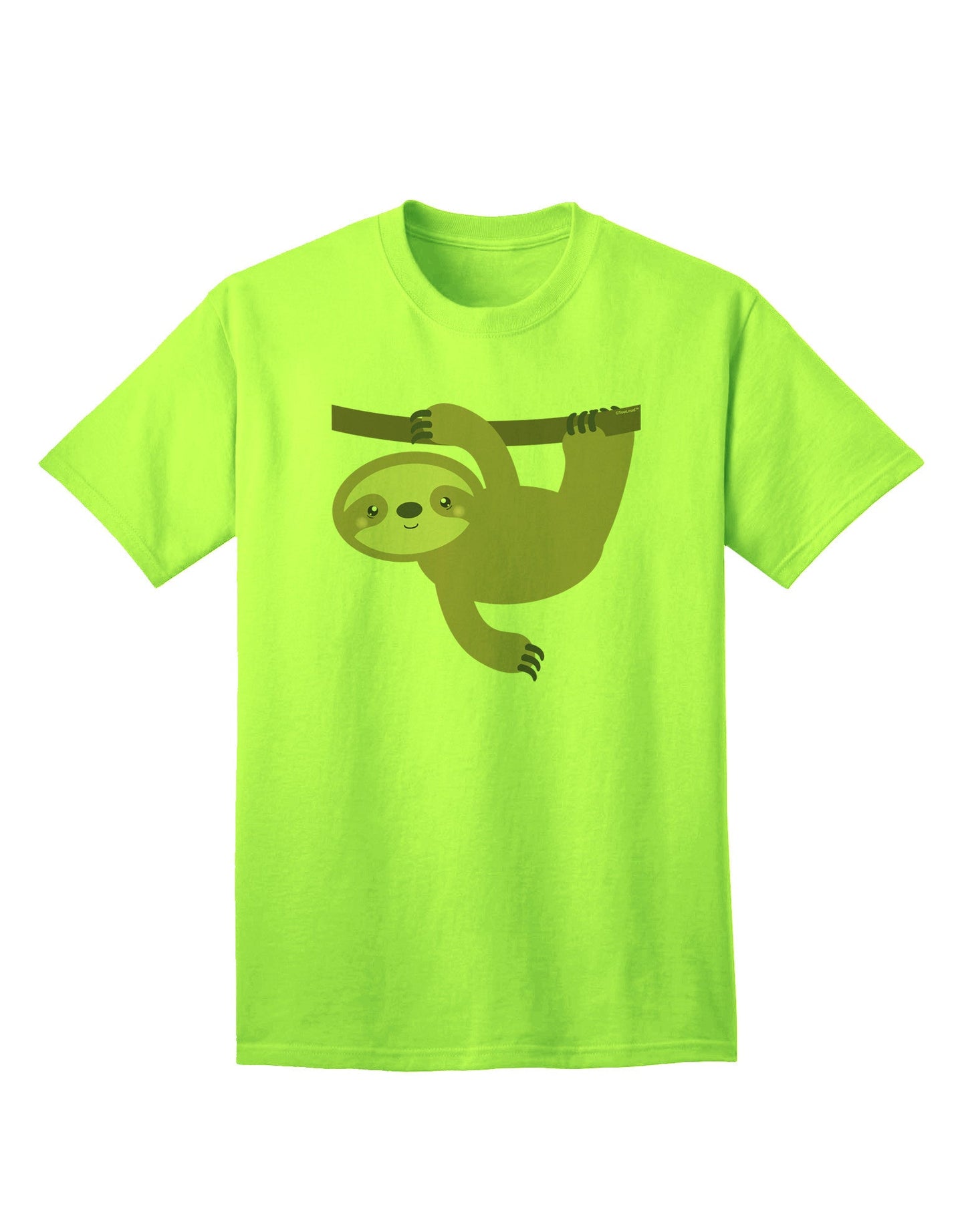 Charming Hanging Sloth Graphic Adult T-Shirt - A Must-Have for Casual Elegance-Mens T-shirts-TooLoud-Neon-Green-Small-Davson Sales