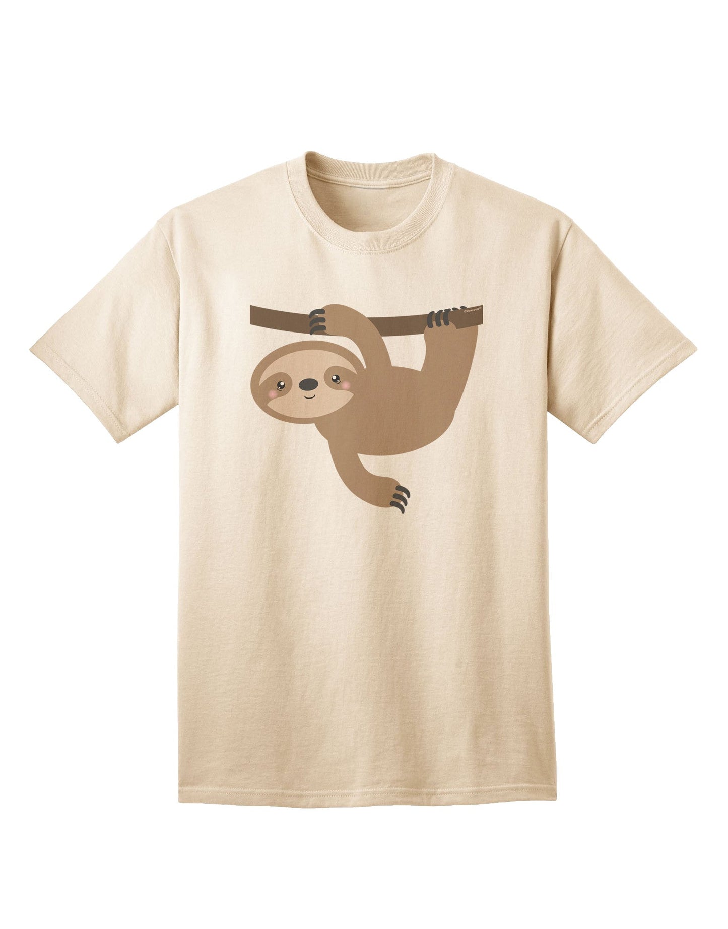 Charming Hanging Sloth Graphic Adult T-Shirt - A Must-Have for Casual Elegance-Mens T-shirts-TooLoud-Natural-Small-Davson Sales