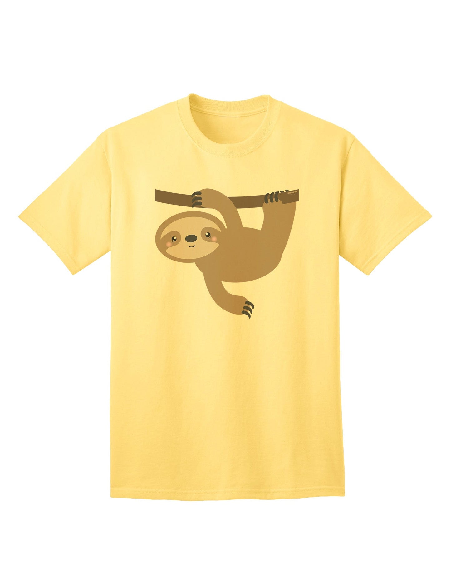 Charming Hanging Sloth Graphic Adult T-Shirt - A Must-Have for Casual Elegance-Mens T-shirts-TooLoud-Yellow-Small-Davson Sales