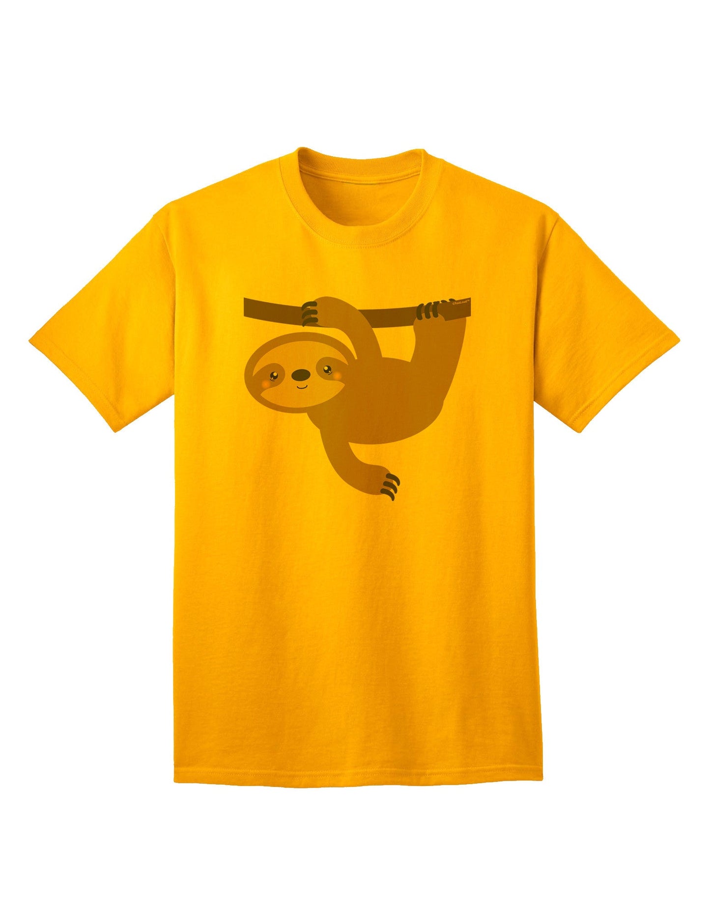 Charming Hanging Sloth Graphic Adult T-Shirt - A Must-Have for Casual Elegance-Mens T-shirts-TooLoud-Gold-Small-Davson Sales