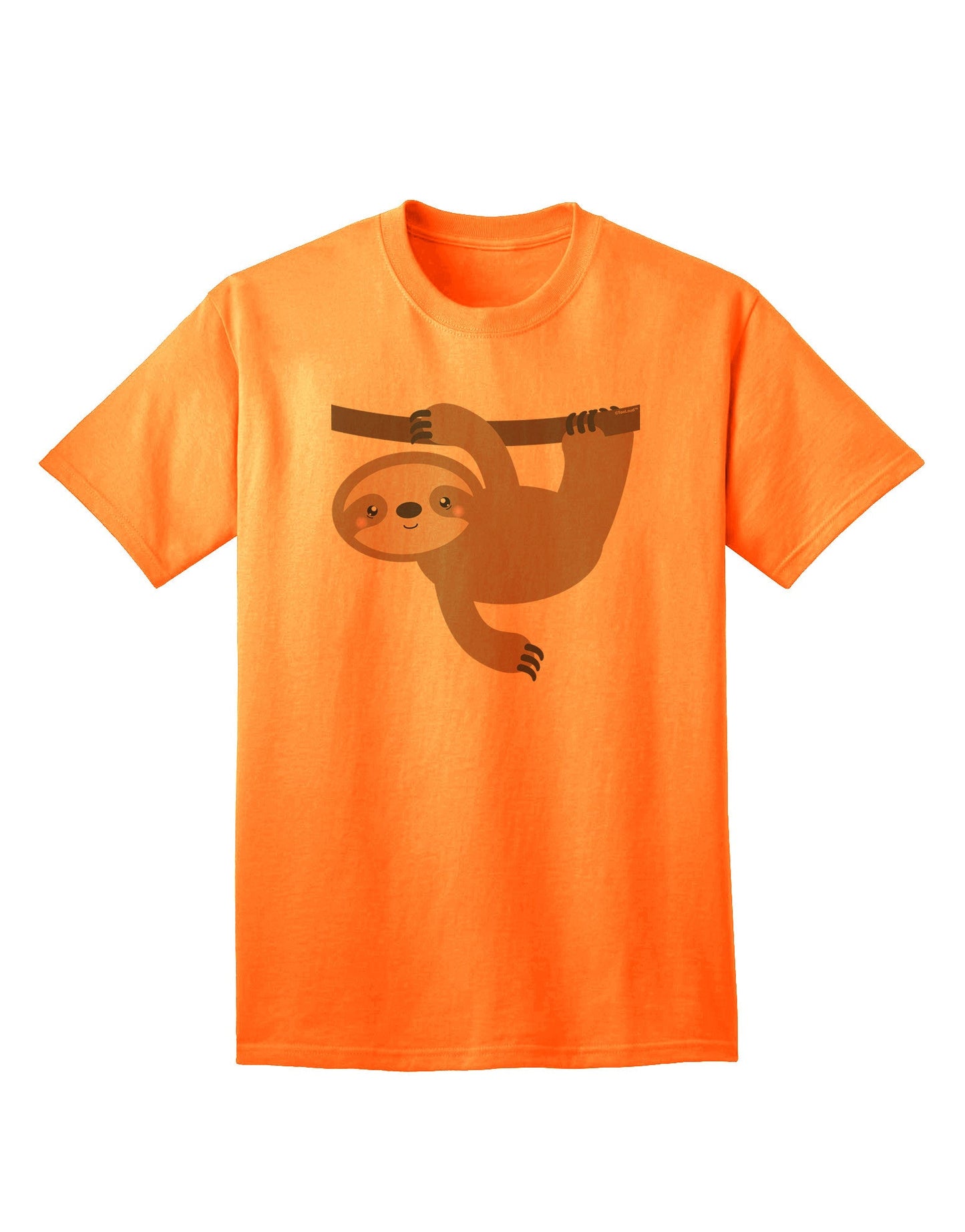 Charming Hanging Sloth Graphic Adult T-Shirt - A Must-Have for Casual Elegance-Mens T-shirts-TooLoud-Neon-Orange-Small-Davson Sales