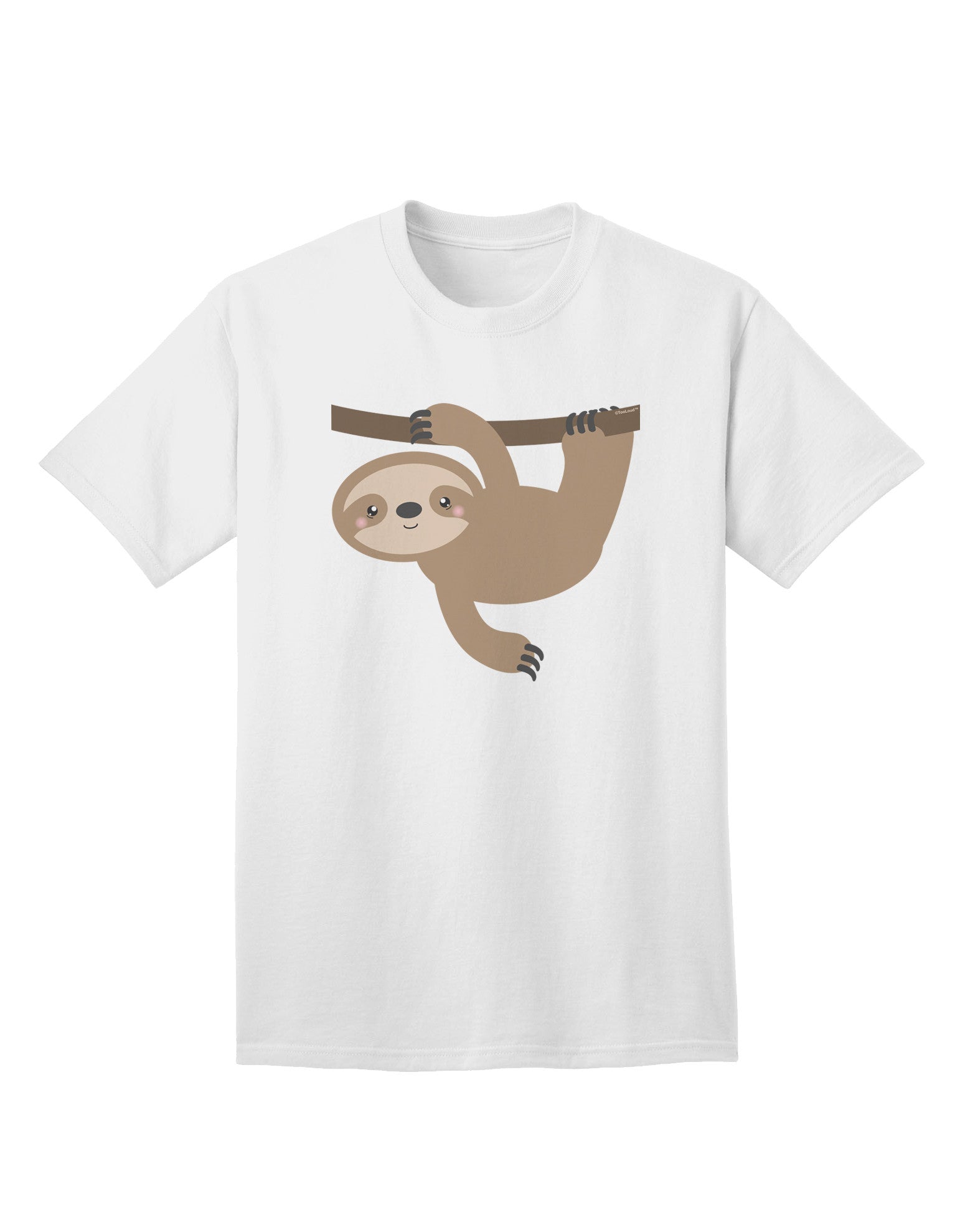Charming Hanging Sloth Graphic Adult T-Shirt - A Must-Have for Casual Elegance-Mens T-shirts-TooLoud-White-Small-Davson Sales
