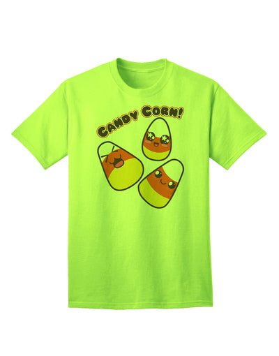 Charming Kawaii Candy Corn - Adult Halloween T-Shirt for the Fashion-Conscious-Mens T-shirts-TooLoud-Neon-Green-Small-Davson Sales