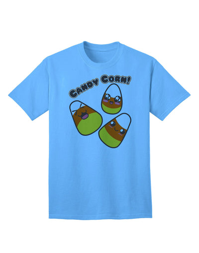 Charming Kawaii Candy Corn - Adult Halloween T-Shirt for the Fashion-Conscious-Mens T-shirts-TooLoud-Aquatic-Blue-Small-Davson Sales