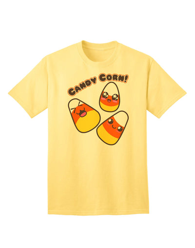 Charming Kawaii Candy Corn - Adult Halloween T-Shirt for the Fashion-Conscious-Mens T-shirts-TooLoud-Yellow-Small-Davson Sales