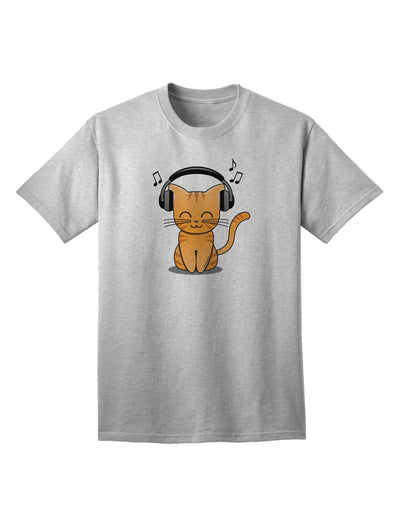 Charming Kitty With Headphones: Premium Adult T-Shirt Collection-Mens T-shirts-TooLoud-AshGray-Small-Davson Sales