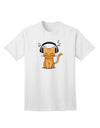 Charming Kitty With Headphones: Premium Adult T-Shirt Collection-Mens T-shirts-TooLoud-White-Small-Davson Sales