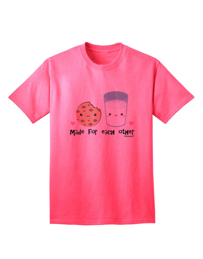 Charming Milk and Cookie - Perfectly Paired Adult T-Shirt by TooLoud-Mens T-shirts-TooLoud-Neon-Pink-Small-Davson Sales