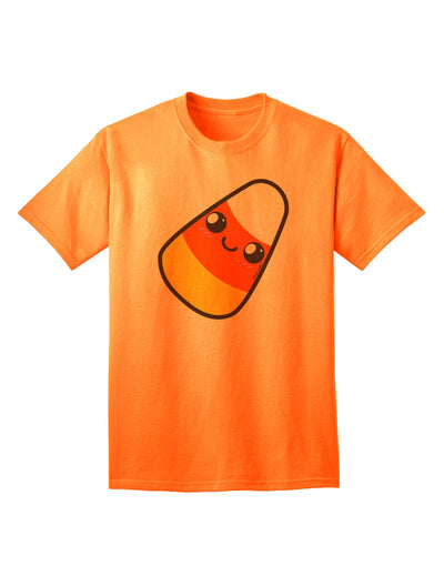 Charming 'Mother Candy Corn Family' Halloween Adult T-Shirt - Perfect for Festive Celebrations-Mens T-shirts-TooLoud-Neon-Orange-Small-Davson Sales