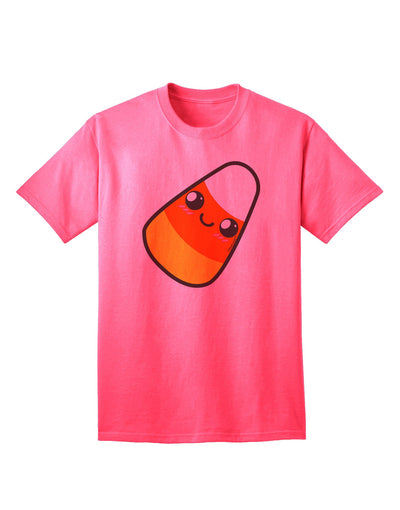 Charming 'Mother Candy Corn Family' Halloween Adult T-Shirt - Perfect for Festive Celebrations-Mens T-shirts-TooLoud-Neon-Pink-Small-Davson Sales