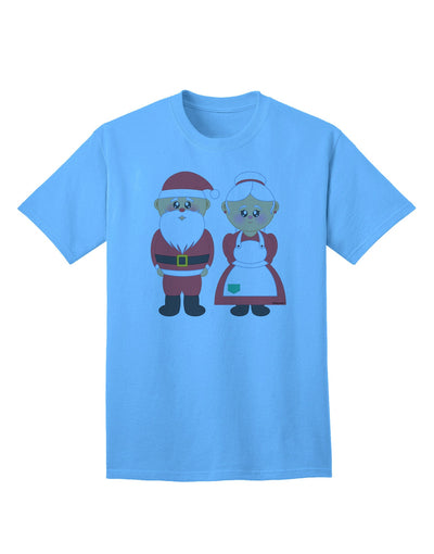 Charming Mr. and Mrs. Santa Claus Couple - Adult Christmas T-Shirt Collection-Mens T-shirts-TooLoud-Aquatic-Blue-Small-Davson Sales