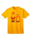 Charming Mr. and Mrs. Santa Claus Couple - Adult Christmas T-Shirt Collection-Mens T-shirts-TooLoud-Gold-Small-Davson Sales