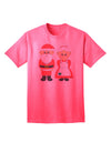 Charming Mr. and Mrs. Santa Claus Couple - Adult Christmas T-Shirt Collection-Mens T-shirts-TooLoud-Neon-Pink-Small-Davson Sales