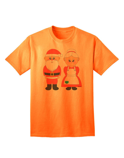Charming Mr. and Mrs. Santa Claus Couple - Adult Christmas T-Shirt Collection-Mens T-shirts-TooLoud-Neon-Orange-Small-Davson Sales
