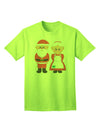 Charming Mr. and Mrs. Santa Claus Couple - Adult Christmas T-Shirt Collection-Mens T-shirts-TooLoud-Neon-Green-Small-Davson Sales