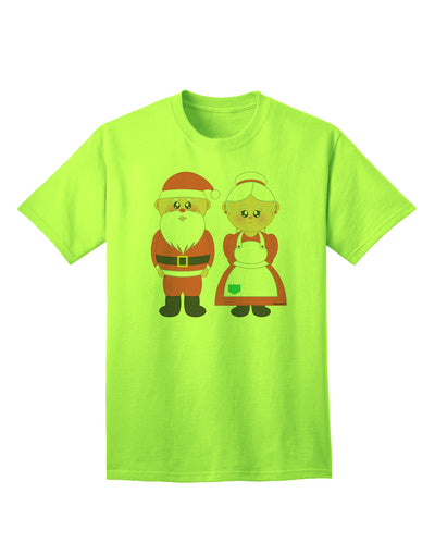 Charming Mr. and Mrs. Santa Claus Couple - Adult Christmas T-Shirt Collection-Mens T-shirts-TooLoud-Neon-Green-Small-Davson Sales