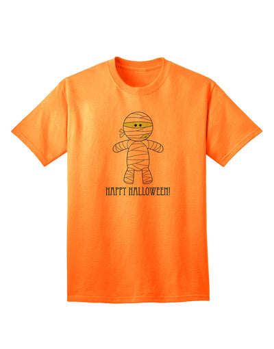 Charming 'Mummy Happy Halloween' Adult T-Shirt - Perfect for Festive Celebrations-Mens T-shirts-TooLoud-Neon-Orange-Small-Davson Sales