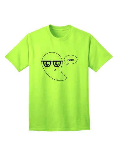 Charming Nerd Ghost Boo: Premium Halloween Adult T-Shirt Collection-Mens T-shirts-TooLoud-Neon-Green-Small-Davson Sales