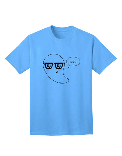 Charming Nerd Ghost Boo: Premium Halloween Adult T-Shirt Collection-Mens T-shirts-TooLoud-Aquatic-Blue-Small-Davson Sales