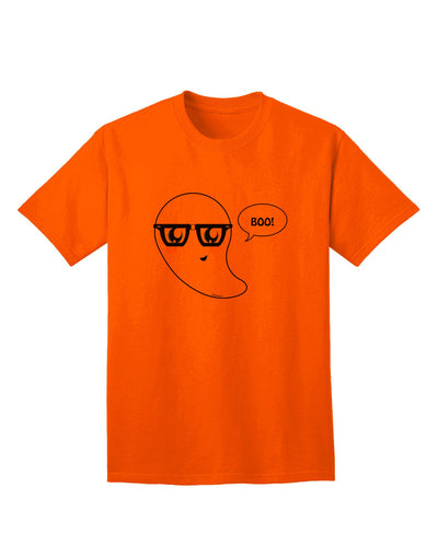 Charming Nerd Ghost Boo: Premium Halloween Adult T-Shirt Collection-Mens T-shirts-TooLoud-Orange-Small-Davson Sales