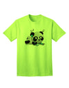 Charming Panda Graphic Adult T-Shirt with Ear Buds Design-Mens T-shirts-TooLoud-Neon-Green-Small-Davson Sales