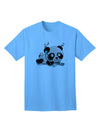 Charming Panda Graphic Adult T-Shirt with Ear Buds Design-Mens T-shirts-TooLoud-Aquatic-Blue-Small-Davson Sales