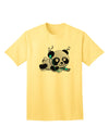 Charming Panda Graphic Adult T-Shirt with Ear Buds Design-Mens T-shirts-TooLoud-Yellow-Small-Davson Sales