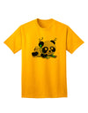 Charming Panda Graphic Adult T-Shirt with Ear Buds Design-Mens T-shirts-TooLoud-Gold-Small-Davson Sales