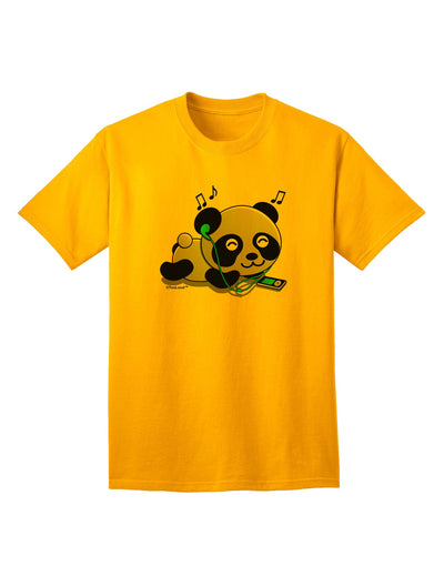 Charming Panda Graphic Adult T-Shirt with Ear Buds Design-Mens T-shirts-TooLoud-Gold-Small-Davson Sales