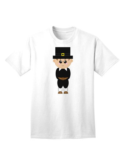 Charming Pilgrim Boy - Adult Thanksgiving T-Shirt for Festive Celebrations-Mens T-shirts-TooLoud-White-Small-Davson Sales