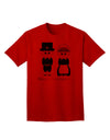 Charming Pilgrim Duo: Celebratory Thanksgiving Adult T-Shirt-Mens T-shirts-TooLoud-Red-Small-Davson Sales