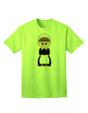 Charming Pilgrim Girl - Adult Thanksgiving T-Shirt for Festive Celebrations-Mens T-shirts-TooLoud-Neon-Green-Small-Davson Sales