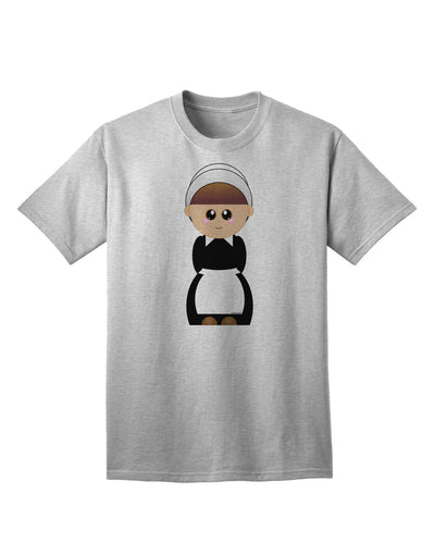 Charming Pilgrim Girl - Adult Thanksgiving T-Shirt for Festive Celebrations-Mens T-shirts-TooLoud-AshGray-Small-Davson Sales