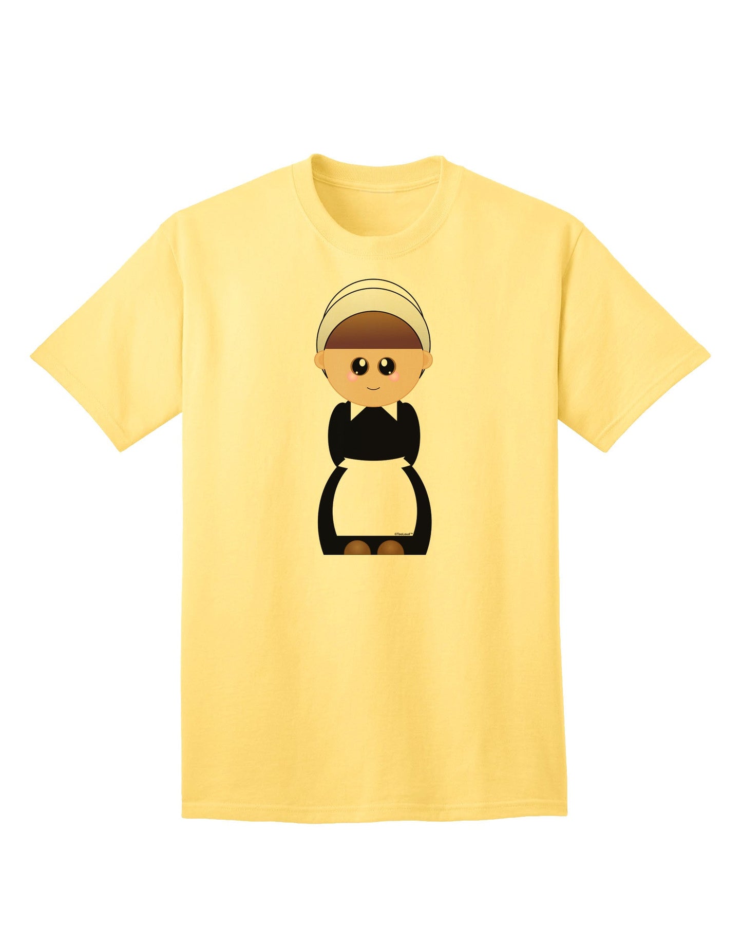 Charming Pilgrim Girl - Adult Thanksgiving T-Shirt for Festive Celebrations-Mens T-shirts-TooLoud-Yellow-Small-Davson Sales