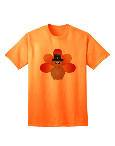 Charming Pilgrim Turkey Thanksgiving Adult T-Shirt - A Festive Ecommerce Exclusive-Mens T-shirts-TooLoud-Neon-Orange-Small-Davson Sales
