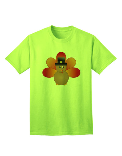 Charming Pilgrim Turkey Thanksgiving Adult T-Shirt - A Festive Ecommerce Exclusive-Mens T-shirts-TooLoud-Neon-Green-Small-Davson Sales