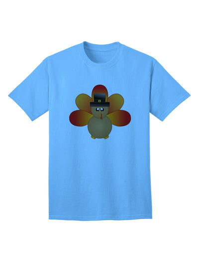 Charming Pilgrim Turkey Thanksgiving Adult T-Shirt - A Festive Ecommerce Exclusive-Mens T-shirts-TooLoud-Aquatic-Blue-Small-Davson Sales